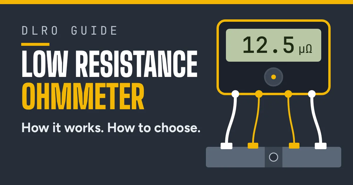 Illustration of a low resistance ohmmeter connected to a busbar joint with four leads